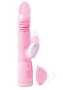 Remote Control Thrusting Rabbit Pearl Vibrator - Pink