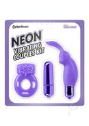 Neon Silicone Vibrating Couples (3 Piece Kit) - Purple