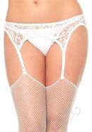 Leg Avenue Lace Garter Belt With Thong 2pc - O/s - White